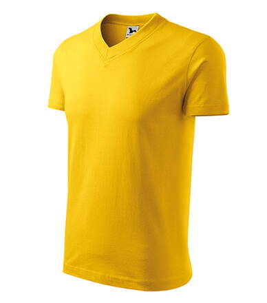 V-neck - Tričko unisex (žlutá)