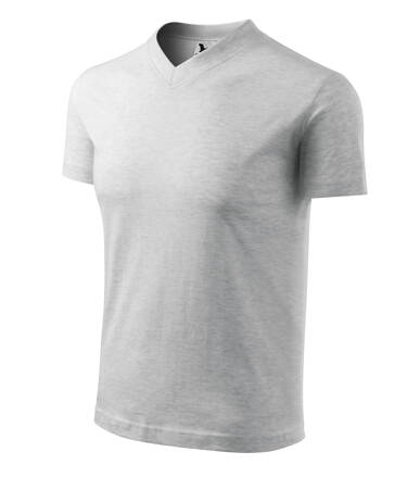 V-neck - Tričko unisex (světle šedý melír)