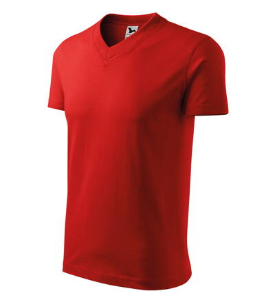 V-neck - Tričko unisex (červená)