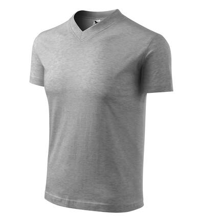 V-neck - Tričko unisex (tmavě šedý melír)