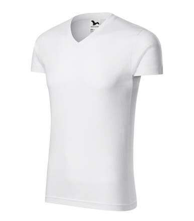 Slim Fit V-neck - Tričko pánské (bílá)