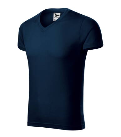 Slim Fit V-neck - Tričko pánské (námořní modrá)