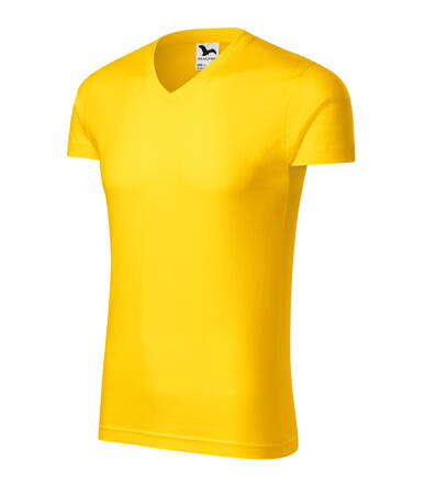 Slim Fit V-neck - Tričko pánské (žlutá)