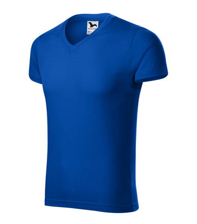 Slim Fit V-neck - Tričko pánské (královská modrá)