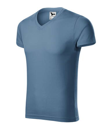 Slim Fit V-neck - Tričko pánské (denim)