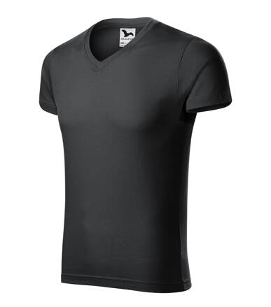 Slim Fit V-neck - Tričko pánské (ebony gray)