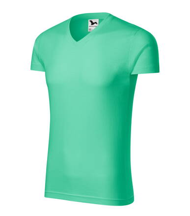 Slim Fit V-neck - Tričko pánské (mátová)