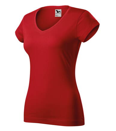 Fit V-neck - Tričko dámské (červená)