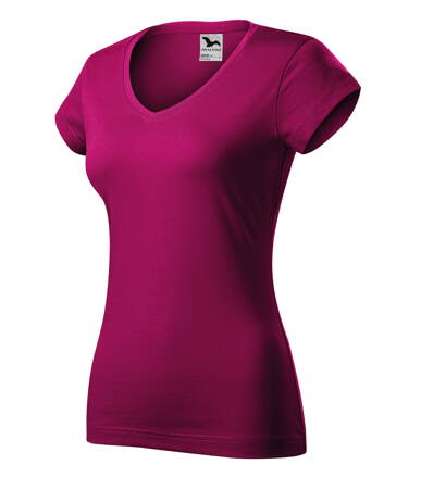 Fit V-neck - Tričko dámské (fuchsia red)