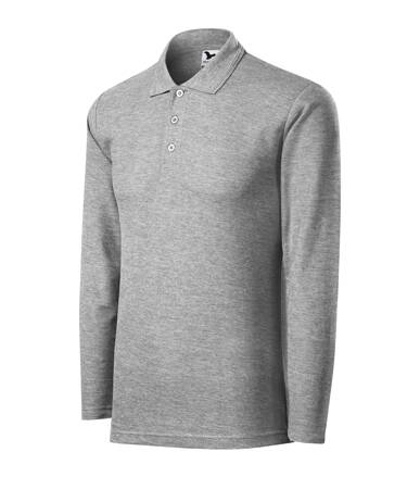 Pique Polo LS - Polokošile pánská (tmavě šedý melír)