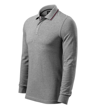 Contrast Stripe LS - Polokošile pánská (tmavě šedý melír)