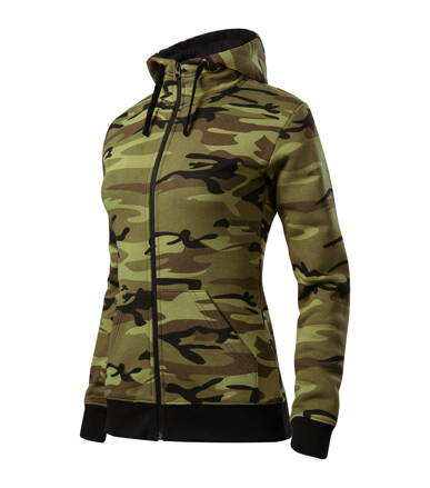 Camo Zipper - Mikina dámská (camouflage green)