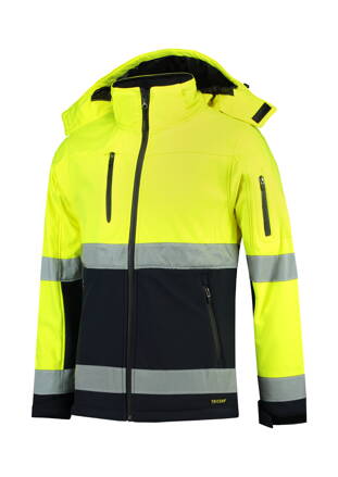 Bi-color EN ISO 20471 Softshell - Softshellová bunda unisex (fluorescenční žlutá)