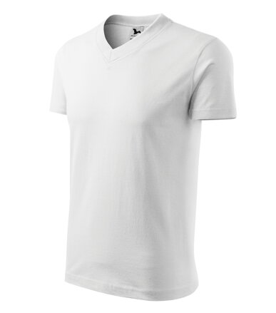 V-neck - Tričko unisex (bílá)