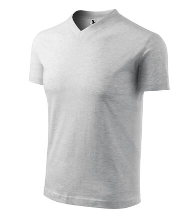 V-neck - Tričko unisex (světle šedý melír)