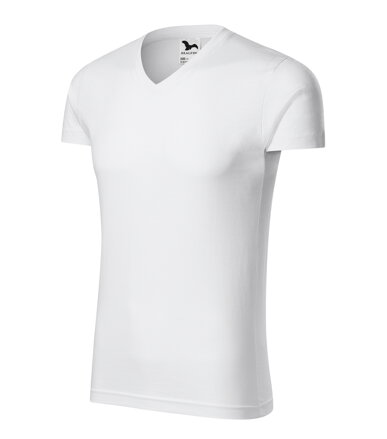 Slim Fit V-neck - Tričko pánské (bílá)