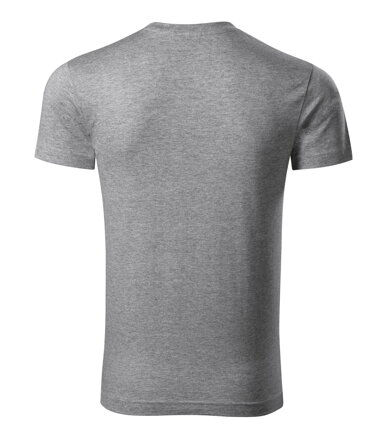 Slim Fit V-neck - Tričko pánské (tmavě šedý melír)