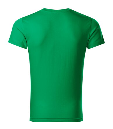 Slim Fit V-neck - Tričko pánské (středně zelená)