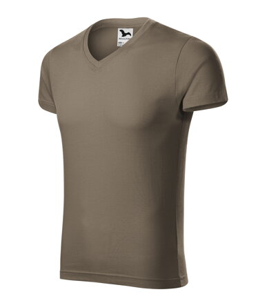 Slim Fit V-neck - Tričko pánské (army)