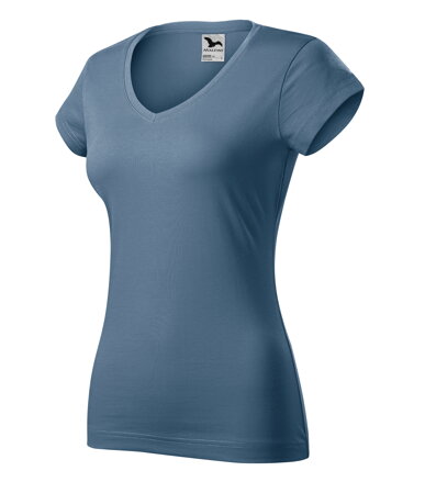Fit V-neck - Tričko dámské (denim)