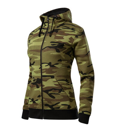 Camo Zipper - Mikina dámská (camouflage green)